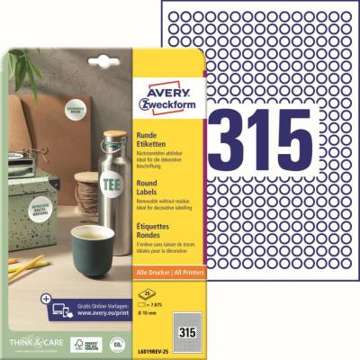 Avery Zweckform L6019REV-25 etikety A4 10mm 25 ks bílá