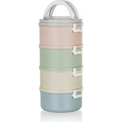 Banquet Plastový jídlonosič Avanza, 2,8 l, 4 díly, multicolor