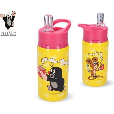 Wiky Krtek dětská láhev na pití růžovo-žlutá 500 ml