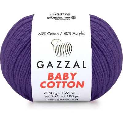 Gazzal Příze Baby cotton 3440 fialová