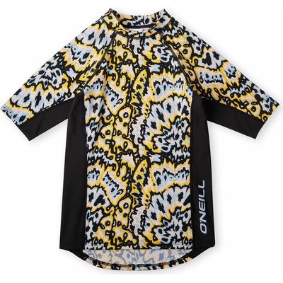 O'Neill Aop Print Skins S/Slv dievčenské tričko čierna,mix,biela