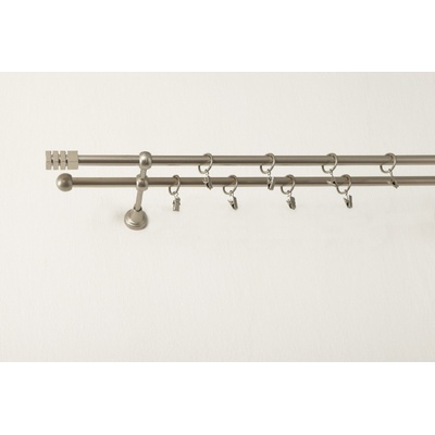 Garol Garnýž kovová stříbrná Kvadrát new attractive dvouřadá 120 cm