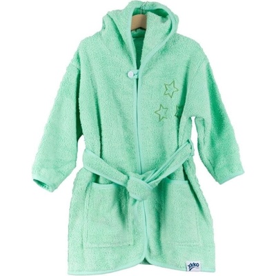 XKKO Dětský biobavlněný froté župan Organic Mint Stars