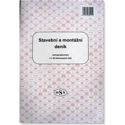 MSK 7400401 stavební a montážní deník 3 x 20 listů