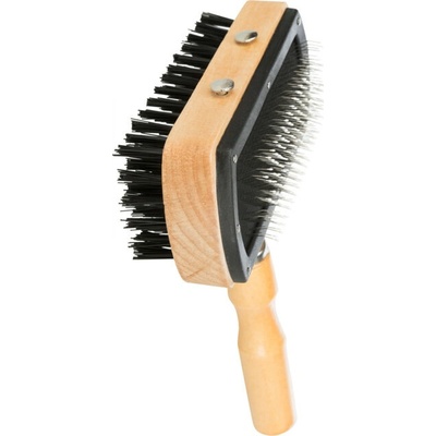 Trixie Kartáč dřevěný s drátky oboustr. žíně 18 - 10 cm