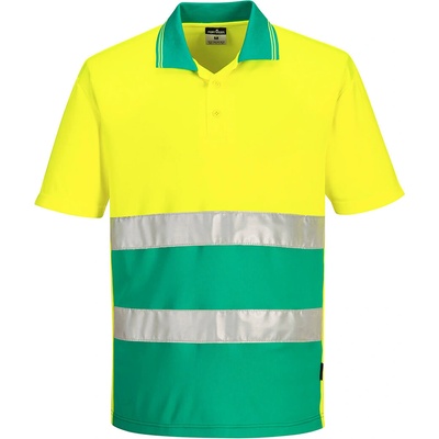 Portwest hi-vis s175 / Лека светлоотразителна поло тениска - hv Жълто/Синьо-зелено l (s175ytrl)