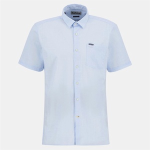 Barbour Риза с къс ръкав Barbour Men's Pigment Short Sleeve Shirt - Bleached Blue