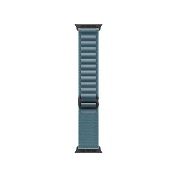 Apple Watch 49mm Loop: Light Blue Alpine Loop - Small - Black Titanium Finish (mg9k4zm/a)