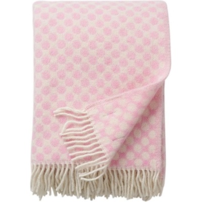 Klippan Švédsko Vlněný pléd Gotland dot pink Švédsko 130x200