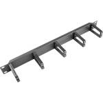 Lanberg Панел за управление на кабели Lanberg, 19" 1U тип B с 5 пластмасови държачи, черен - AK-1202-B (AK-1202-B)