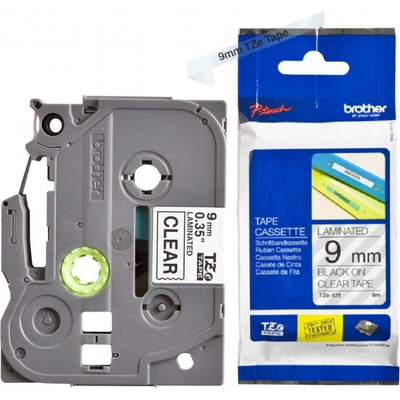 Brother TZE-121, černý tisk průsvitný podklad 8 m x 9 mm – Zboží Dáma