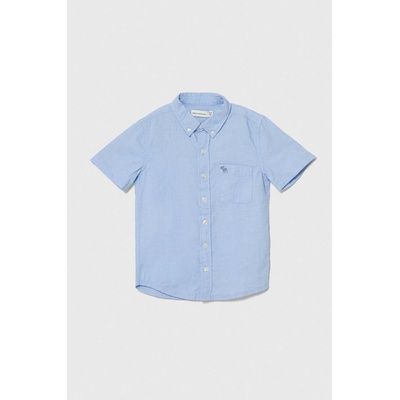 Abercrombie & Fitch Детска памучна риза Abercrombie & Fitch в синьо (KI225.4015)