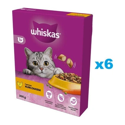 WHISKAS Adult s kuracím mäsom pre mačky 6 x 300 g