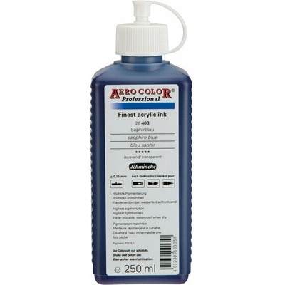 Schmincke Aero color professional akrylový atrament 250 ml 403 zafírová modrá