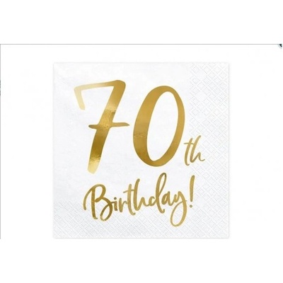 PartyDeco Papírové ubrousky 70th Birthday 33x33cm 20ks