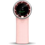 Techsuit - Премиум мини ръчен вентилатор (A8) - с LED дигитален дисплей, USB-C презареждаем, 5 скорости на вятъра, 3600mAh - розов