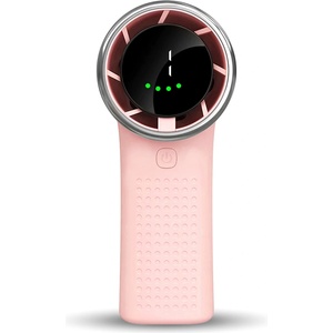 Techsuit - Премиум мини ръчен вентилатор (A8) - с LED дигитален дисплей, USB-C презареждаем, 5 скорости на вятъра, 3600mAh - розов (KF2350870)