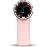 Techsuit - Премиум мини ръчен вентилатор (A8) - с LED дигитален дисплей, USB-C презареждаем, 5 скорости на вятъра, 3600mAh - розов