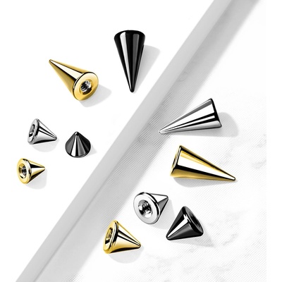 Šperky eshop náhradní ocelový hrot pro piercing X39.16 černá