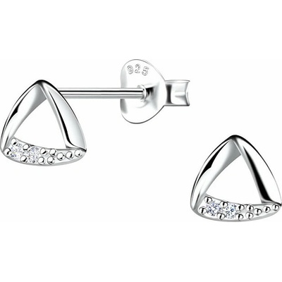Nefertitis 3235 Stříbrné náušnice pecky se zirkony GEOMETRY NF57263