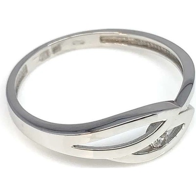 Diante Zlatý prsten s bílým kamenem 59632749