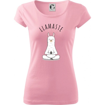 Yoga Llamaste Pure dámské triko Růžová