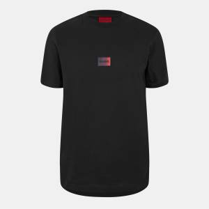 Hugo Фланелка с къс ръкав Hugo Mens HUGO Graphic Short Sleeve Top with Logo Detail - Black 001