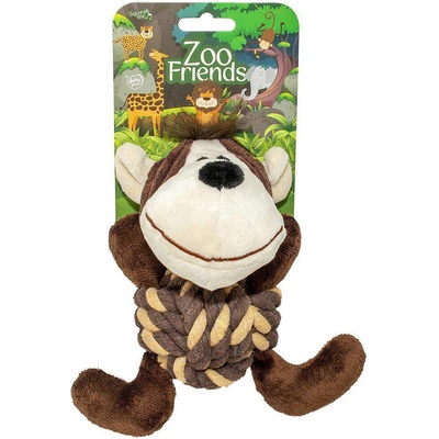 Duvo Plus Zoo Friends - Плюшена играчка за кучета във форма на маймуна, 17Х16Х10 см