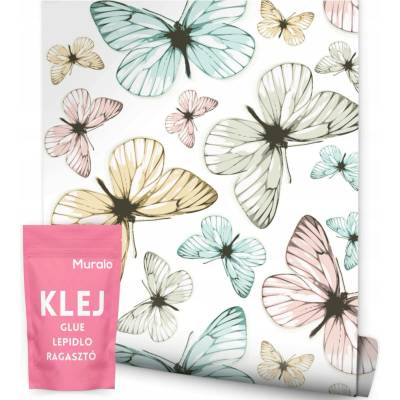Muralo Dekorativní tapeta Motýli 53 cm x 10 m, vícebarevná