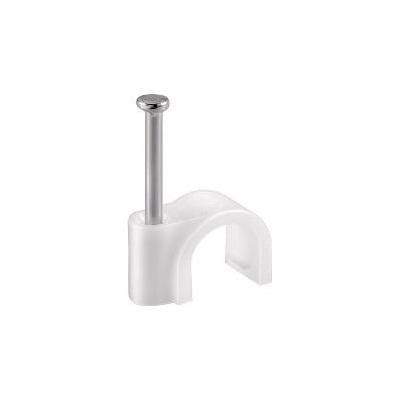 Třmen s hřebíkem 10 mm bílý plast (100 ks)
