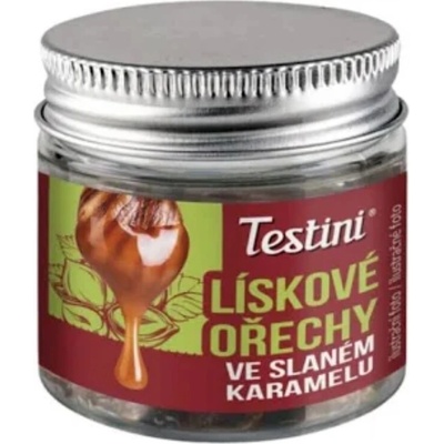 Testini Lískové ořechy ve slaném karamelu 90 g Dóza