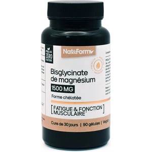Nat&Form Мускулна, сърдечна и нервна система - Магнезий (бисглицинат), 100 mg х 90 капсули (026901 (NUTRI_MA))