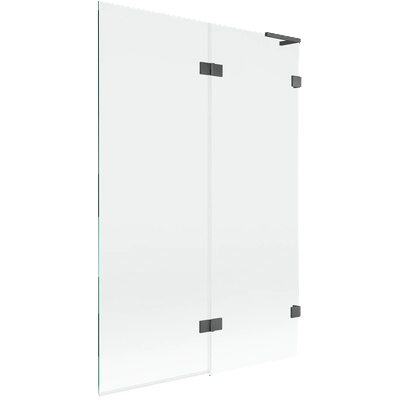 Mexen Lunar L параван за вана с две крила, десен 120 x 150 см, прозрачен, gun gray матов - 897L-120-100-66-00-P (897L-120-100-66-00-P)