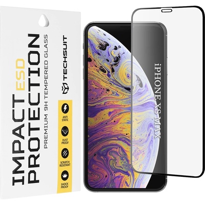 Techsuit Протектор за iPhone XS Max / iPhone 11 Pro Max - ESD стъкло - черен