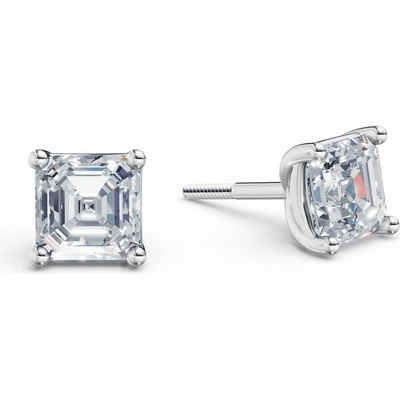 DF Dámske náušnice 6561, biele zlato s laboratórnymi diamantmi s hmotnosťou 2,00 ct VS1/F