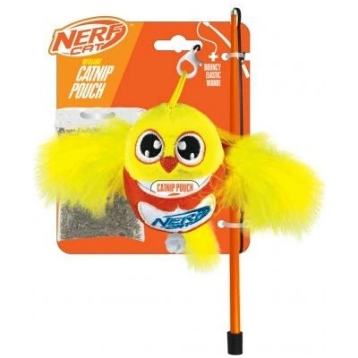 Nerf Cat plyšový vtáčik s rolničkou a paličkou 9 cm