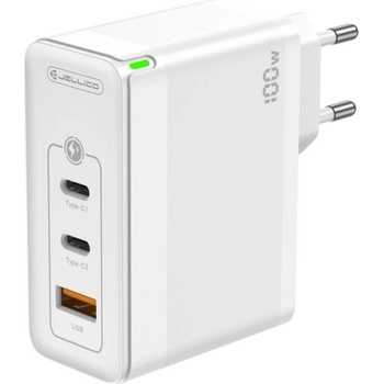 Jellico Зарядно Jellico C118 220V GaN 100W PD 2xUSB-C, бял (C118)