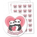 LearnHow Valentines Day stickers - Pandas 40mm 24pcs