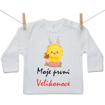 Boodyy tričko s dlouhým rukávem Moje první Velikonoce dívka