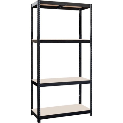 M.A.T Group regál 900x450x1800mm, 4 police, oceľ ČER + MDF doska