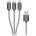 Connect IT Wirez 3in1 USB-C and Micro USB & Lightning, silver grey, 1.2 m