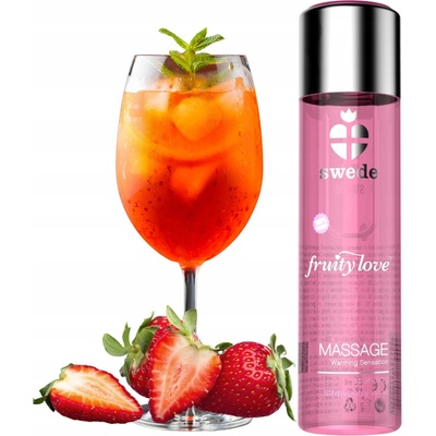 Swede Erotický masážny olej Šumivé jahodové víno Hrejivý účinok 60 ml