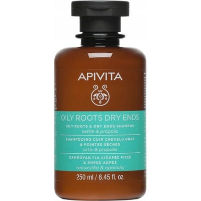 Apivita Holistic Hair Care Nettle & Propolis šampón pre mastnú vlasovú pokožku a suché končeky 250 ml
