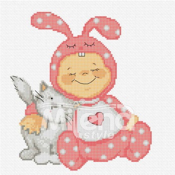 Milena Style Сладко бебе - гоблен със схема Ariadna - Син Кръстат бод