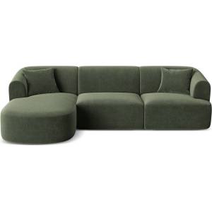 Cosmopolitan Design Зелен кадифен ъглов диван (ляв ъгъл) Campi - Cosmopolitan Design (COS_LC_L_120_F1_CAMPI4)