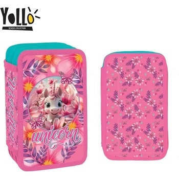 YOLLO Несесер с 3 ципа YoLLo UNICORN, 38 части