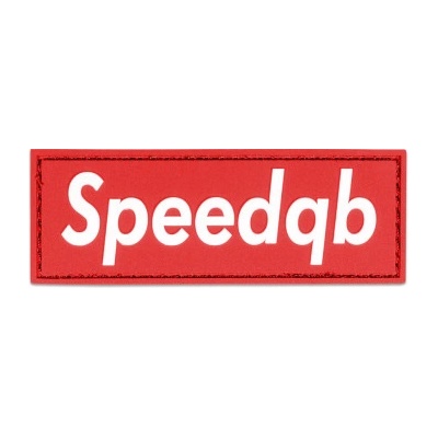 SPEEDQB BOX LOGO PVC NÁŠIVKA - ČERVENÁ speedQB