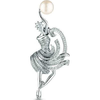 JwL Luxury Pearls Elegantní brož tanečnice s pravou perlou JL0875