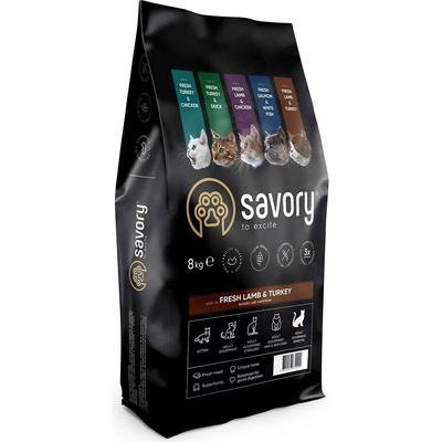Savory Adult Cat Sensitive Fresh Lamb & Turkey 8 kg