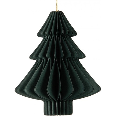 Zelená vánoční ozdoba z papíru stromeček Harmonic IV 10 cm